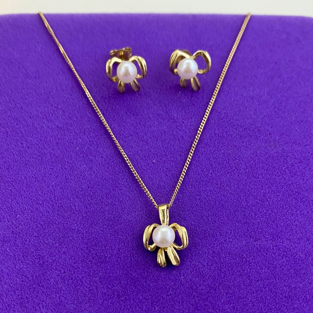 💛 Vintage 10k Gold & Pearl Jewelry Set | Fine Classic Jewelry